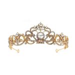diadème dorée strass