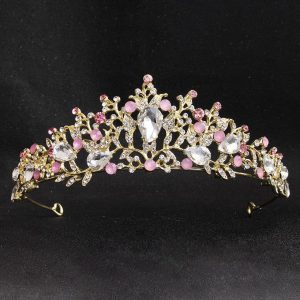 diadème perle rose