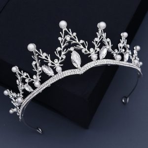diadème perle strass