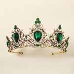 diadème vert émeraude dorée