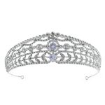 diadème zircon argentée