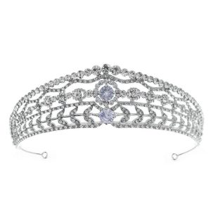 diadème zircon argentée